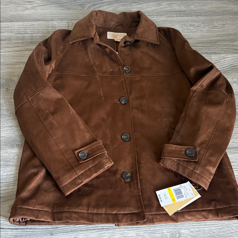 Michael Kors Faux Suede Jacket Size Medium NWT - Picture 6 of 11